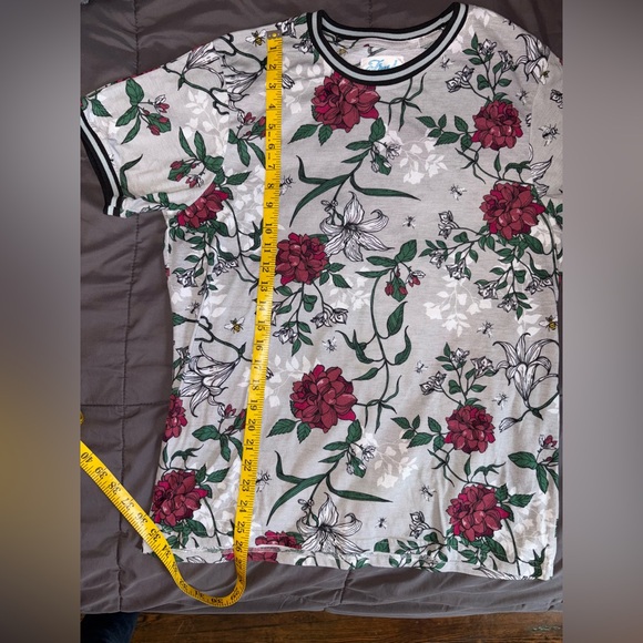 Fresh Prince of Bel-Air Grey Maroon Floral Print Adult Shirt Large White 1990s - Picture 7 of 7